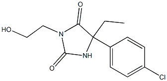 5-(p-Chlorophenyl)-5-ethyl-3-(2-hydroxyethyl)hydantoin Structure