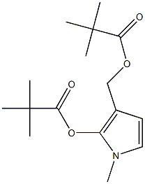 ピバル酸1-メチル-3-[(ピバロイルオキシ)メチル]-1H-ピロール-2-イル 化学構造式