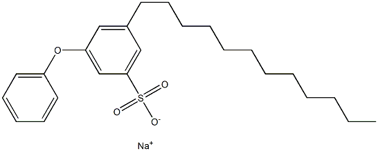 3-ドデシル-5-フェノキシベンゼンスルホン酸ナトリウム 化学構造式