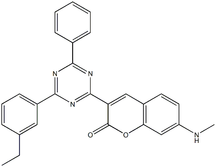3-[6-Phenyl-4-(3-ethylphenyl)-1,3,5-triazin-2-yl]-7-(methylamino)coumarin 结构式