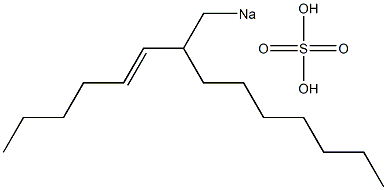 硫酸2-(1-ヘキセニル)ノニル=ナトリウム 化学構造式