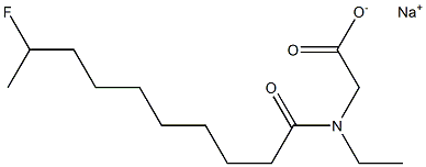 N-エチル-N-(9-フルオロデカノイル)グリシンナトリウム 化学構造式