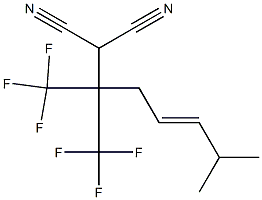 [1,1-ビス(トリフルオロメチル)-5-メチル-3-ヘキセニル]マロノニトリル 化学構造式