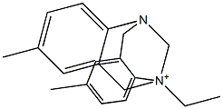 5,6,11,12-テトラヒドロ-5-エチル-2,8-ジメチル-5,11-メタノジベンゾ[b,f][1,5]ジアゾシン-5-イウム 化学構造式