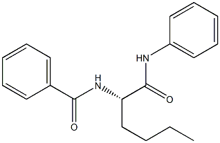 [S,(-)]-2-(ベンゾイルアミノ)-N-フェニルヘキサンアミド 化学構造式