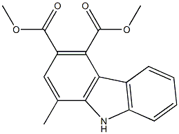 1-メチル-9H-カルバゾール-3,4-ジカルボン酸ジメチル 化学構造式