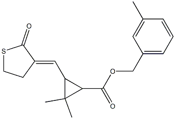 3-[[(3E)-2-Oxothiolan-3-ylidene]methyl]-2,2-dimethylcyclopropanecarboxylic acid 3-methylbenzyl ester,,结构式