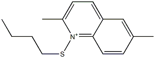 1-Butylthio-2,6-dimethylquinolinium Struktur