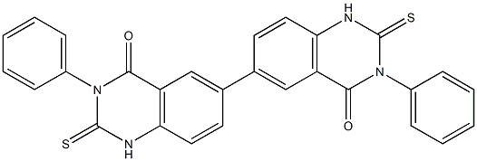 1,1',2,2'-Tetrahydro-3,3'-diphenyl-2,2'-dithioxo[6,6'-biquinazoline]-4,4'(3H,3'H)-dione 结构式