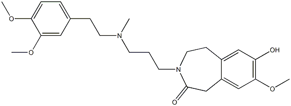 4,5-Dihydro-7-hydroxy-8-methoxy-3-[3-[N-methyl-2-(3,4-dimethoxyphenyl)ethylamino]propyl]-1H-3-benzazepin-2(3H)-one 结构式