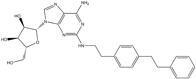 2-[2-[4-(2-Phenylethyl)phenyl]ethylamino]adenosine Struktur