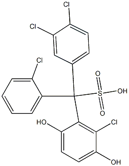 (2-Chlorophenyl)(3,4-dichlorophenyl)(6-chloro-2,5-dihydroxyphenyl)methanesulfonic acid