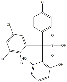 (4-Chlorophenyl)(2,3,5-trichlorophenyl)(2,6-dihydroxyphenyl)methanesulfonic acid Structure