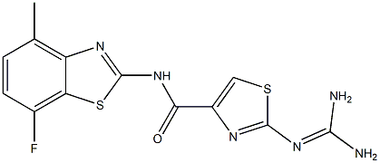 2-(Diaminomethyleneamino)-N-(7-fluoro-4-methyl-2-benzothiazolyl)thiazole-4-carboxamide Structure