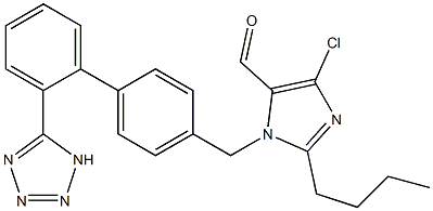 2-Butyl-5-chloro-3-[[2'-(1H-tetrazole-5-yl)-1,1'-biphenyl-4-yl]methyl]-3H-imidazole-4-carbaldehyde Structure