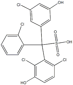 (2-Chlorophenyl)(3-chloro-5-hydroxyphenyl)(2,6-dichloro-3-hydroxyphenyl)methanesulfonic acid 结构式