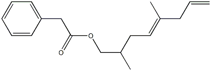 Phenylacetic acid 2,5-dimethyl-4,7-octadienyl ester Structure