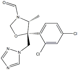 (4R,5R)-5-(2,4-Dichlorophenyl)-4-methyl-3-formyl-5-[(1H-1,2,4-triazol-1-yl)methyl]oxazolidine Structure