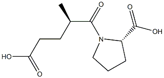 1-[(R)-4-カルボキシ-2-メチル-1-オキソブチル]-L-プロリン 化学構造式