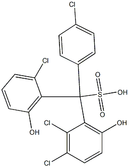 (4-Chlorophenyl)(2-chloro-6-hydroxyphenyl)(2,3-dichloro-6-hydroxyphenyl)methanesulfonic acid Structure