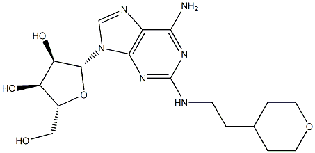 2-[2-[(Tetrahydro-4H-pyran)-4-yl]ethylamino]adenosine Structure