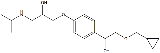 1-[4-[2-(Cyclopropylmethyloxy)-1-hydroxyethyl]phenoxy]-3-isopropylamino-2-propanol,,结构式