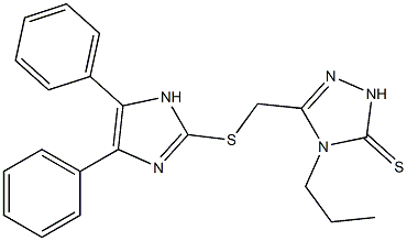5-[[(4,5-Diphenyl-1H-imidazol-2-yl)thio]methyl]-4-propyl-4H-1,2,4-triazole-3(2H)-thione,,结构式