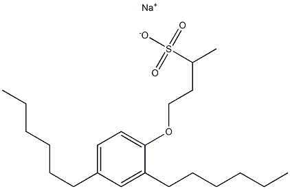 4-(2,4-Dihexylphenoxy)butane-2-sulfonic acid sodium salt Struktur