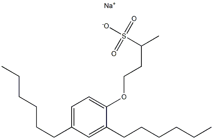 4-(2,4-Dihexylphenoxy)butane-2-sulfonic acid sodium salt Structure