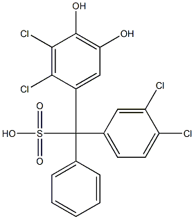 (3,4-Dichlorophenyl)(2,3-dichloro-4,5-dihydroxyphenyl)phenylmethanesulfonic acid Structure