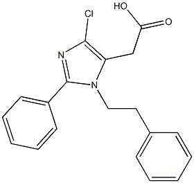 2-Phenyl-1-(2-phenylethyl)-4-chloro-1H-imidazole-5-acetic acid Structure