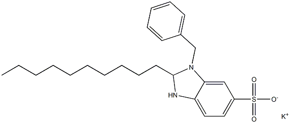 1-Benzyl-2-decyl-2,3-dihydro-1H-benzimidazole-6-sulfonic acid potassium salt Structure