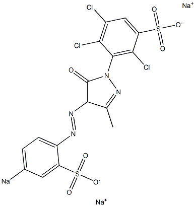 2,4,5-トリクロロ-3-[5-オキソ-4,5-ジヒドロ-3-メチル-4-[(4-ソジオスルホフェニル)アゾ]-1H-ピラゾール-1-イル]ベンゼンスルホン酸ナトリウム 化学構造式