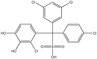 (4-Chlorophenyl)(3,5-dichlorophenyl)(2-chloro-3,4-dihydroxyphenyl)methanesulfonic acid Structure