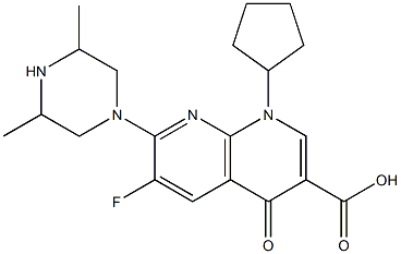  1-Cyclopentyl-4-oxo-6-fluoro-7-(3,5-dimethylpiperazin-1-yl)-1,4-dihydro-1,8-naphthyridine-3-carboxylic acid