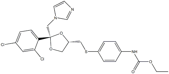 [4-[[[(2S,4S)-2-(2,4-Dichlorophenyl)-2-(1H-imidazol-1-ylmethyl)-1,3-dioxolan-4-yl]methyl]thio]phenyl]carbamic acid ethyl ester,,结构式