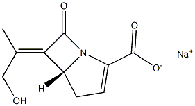 (5R)-6-[(E)-1-(Hydroxymethyl)ethylidene]-7-oxo-1-azabicyclo[3.2.0]hept-2-ene-2-carboxylic acid sodium salt Struktur