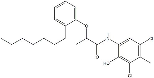 2-[2-(2-Heptylphenoxy)propanoylamino]-4,6-dichloro-5-methylphenol,,结构式