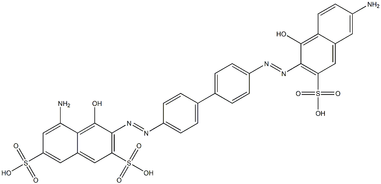 5-Amino-3-[[4'-[(6-amino-1-hydroxy-3-sulfo-2-naphthalenyl)azo][1,1'-biphenyl]-4-yl]azo]-4-hydroxy-2,7-naphthalenedisulfonic acid Structure