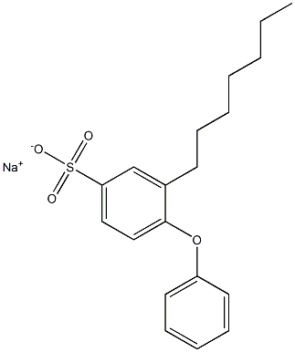 3-Heptyl-4-phenoxybenzenesulfonic acid sodium salt,,结构式