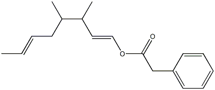 Phenylacetic acid 3,4-dimethyl-1,6-octadienyl ester Struktur