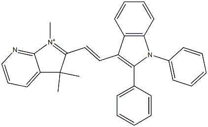 2-[2-(1,2-Diphenyl-1H-indol-3-yl)ethenyl]-1,3,3-trimethyl-3H-pyrrolo[2,3-b]pyridin-1-ium Struktur