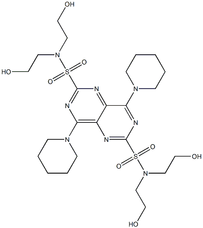 N,N,N',N'-Tetrakis(2-hydroxyethyl)-4,8-dipiperidino-2,6-pyrimido[5,4-d]pyrimidinedisulfonamide Structure