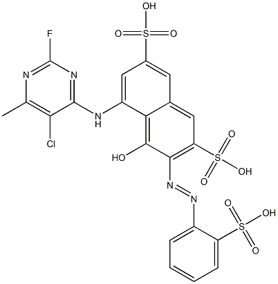 5-[(5-Chloro-2-fluoro-6-methyl-4-pyrimidinyl)amino]-4-hydroxy-3-[(2-sulfophenyl)azo]-2,7-naphthalenedisulfonic acid Structure