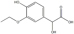 2-(3-エトキシ-4-ヒドロキシフェニル)-2-ヒドロキシ酢酸 化学構造式