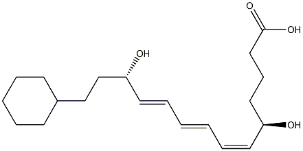 (5R,6Z,8E,10E,12S)-5,12-Dihydroxy-14-cyclohexyl-6,8,10-tetradecatrienoic acid Structure