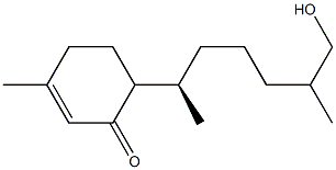 (6R)-2,6-ジメチル-6-(4-メチル-2-オキソ-3-シクロヘキセン-1-イル)-1-ヘキサノール 化学構造式