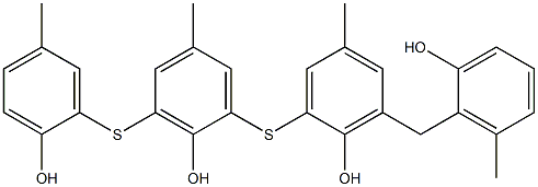 6-(2-Hydroxy-6-methylbenzyl)-4-methyl-2-[[3-[(2-hydroxy-5-methylphenyl)thio]-2-hydroxy-5-methylphenyl]thio]phenol 结构式