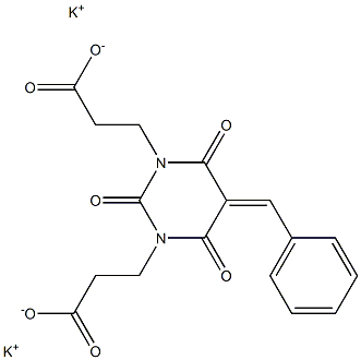Hexahydro-5-benzylidene-2,4,6-trioxo-1,3-pyrimidinedipropionic acid dipotassium salt Struktur
