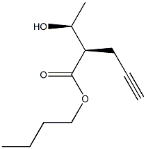 (2R,3S)-3-ヒドロキシ-2-(2-プロピニル)酪酸ブチル 化学構造式